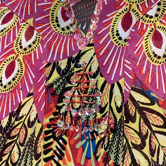 Chico’s Additions Multicolor Semi Sheer Blouse Size 1 - Picture 5 of 17